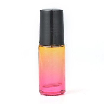 5ml Glass Gradient Color Empty Roller Ball Bottles, with Black PP Plastic Screw Lids, for Essential Oil, Perfume, Colorful, 63x20mm, bottle(without cap): 59.5x20mm, capacity: 5ml