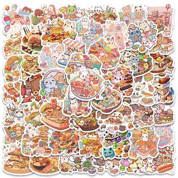 Food Theme PVC Self Adhesive Sticker Labels, Waterproof Decals, for Suitcase, Skateboard, Refrigerator, Helmet, Mobile Phone Shell, Animal Pattern, 40~80mm, 50pcs/bag