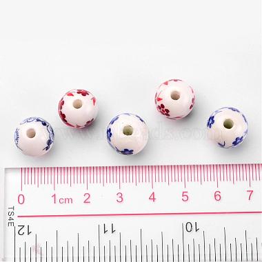 Mixed Color Handmade Printed Porcelain Round Beads(X-PORC-CF187Y-CF190Y)-4