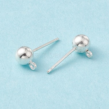 Brass Ball Post Ear Studs(X-EC254-S)-2