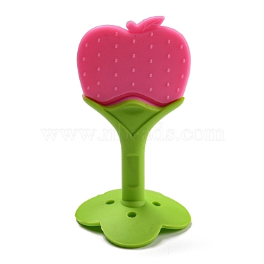 Deep Pink Apple Silicone Beads
