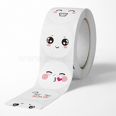 Round Paper Expression Face Cartoon Sticker Rolls(PW-WG20361-01)-2