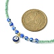 Ожерелье с подвеской в стиле лэмпворк «Сглаз» и цепочками из стеклянного бисера для женщин(NJEW-JN04419)-4