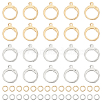 80Pcs 304 Stainless Steel Leverback Earring Findings, with 200Pcs Open Jump Rings, Golden & Stainless Steel Color, 5x0.7mm(DIY-ME0001-05)