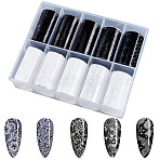 10 Rolls PET Lace Flower Nail Foils Floral Transfer Paper, Nail Art Decals Stickers, Mixed Color, 1017x40x0.1mm(STIC-WH20010-16B)