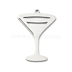 201 Stainless Steel Pendants, Goblet Charms, Laser Cut, Stainless Steel Color, 29.5x20.5x1.5mm, Hole: 1.4mm(SA-CBA9671-13P)