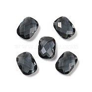 Glass Cabochons, Rectangle, Black, 8x6x3.5mm(GLAA-D281-01)