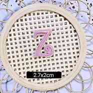 Computerized Embroidery Cloth Self Adhesive Patches, Stick on Patch, Costume Accessories, Letter, Pink, Z:27x20mm(FIND-TAC0002-01Z)