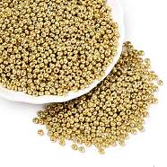 8/0 Grade A Round Glass Seed Beads, Dyed, Goldenrod, 3x2mm, Hole: 1mm, about 1111pcs/50g(X-SEED-N002-C-0561)