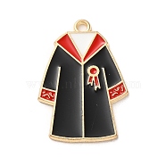 Graduation Season Theme Alloy Enamel Pendants, School Uniform Charm, Golden, Red, 30x20.5x1mm, Hole: 2mm(ENAM-R147-09D-G)