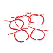Braided Nylon Cord for DIY Bracelet Making, Red, 145~155x5x2mm, Hole: 2~4mm(AJEW-M001-11)