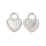 304 Stainless Steel Pendants, Heart Charms, Stainless Steel Color, 18x14x3mm, Hole: 4.5x5mm(STAS-L268-037P)