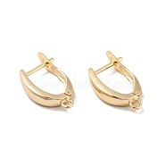 Rack Plating Brass Hoop Earring Findings with Latch Back Closure, with Horizontal Loop, Long-Lasting Plated, Cadmium Free & Lead Free, Real 14K Gold Plated, 20.5x11.5x3.5mm, Hole: 1.6mm, Pin: 0.9mm(KK-D083-05G)