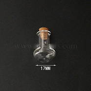 Mini High Borosilicate Glass Bottle Bead Containers, Wishing Bottle, with Cork Stopper, Vase, Clear, 2.2x1.7cm(BOTT-PW0001-261N)