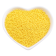 Ornaland Opaque Glass Seed Beads, Grade AA, Round, Yellow, 2.3x1.5mm, Hole: 1mm, about 17000pcs/bag(SEED-OL0001-14-01)