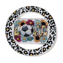 Double-sided Printed Acrylic  Pendants, Football Series, Round, 41x2mm, Hole: 1.2mm(OACR-S-040-01B)