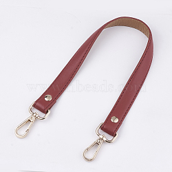 Imitation Leather Bag Handles, with Iron Findings and Alloy Clasps, for Bag Straps Replacement Accessories, Red, 425x18.5x4mm(FIND-T054-02C)