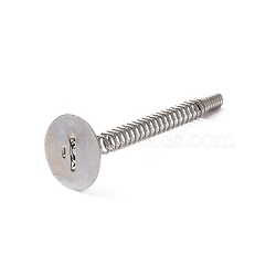 Steel Toy Spring Base, with Adhesive Tape, for DIY Bobble Head Doll Spring Base, Stainless Steel Color, 60x20mm(DIY-WH0304-357)