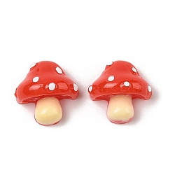 Resin Cabochons, Imitation Vegetable, Mushroom, Red, 17x18x10.5mm(X-RESI-S012-03A)