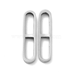 Non-Tarnish 201 Stainless Steel Linking Rings, Oval, Stainless Steel Color, 20x5x2mm, Inner Diameter: 3x8.2mm(STAS-Q216-20P)