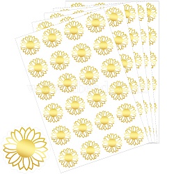Gold Foil Self-adhesive Stickers, for DIY Photo Album Diary Scrapbook Decoration, Flower, 192x135x0.6mm, Sticker: 25~35x29~35mm(DIY-WH20001-13E)