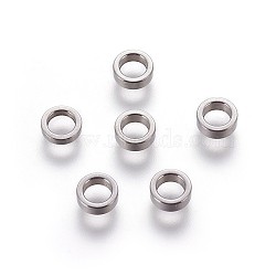 304 Stainless Steel Spacer Beads, Flat Round, Stainless Steel Color, 6x2mm, Hole: 4mm(X-STAS-P232-01P)