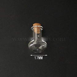 Mini High Borosilicate Glass Bottle Bead Containers Bead Containers, Wishing Bottle, with Cork Stopper, Vase, Clear, 2.2x1.7cm(BOTT-PW0001-261N)