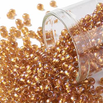 TOHO Round Seed Beads, Japanese Seed Beads, (1853) Transparent AB Honey Comb, 8/0, 3mm, Hole: 1mm, about 222pcs/10g