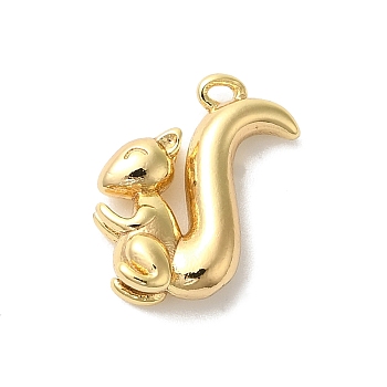 Brass Charms, Squirrel, Golden, 13.5x12.5x4.5mm, Hole: 1mm