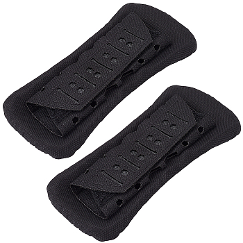 Cloth Tactical Vest Shoulder Strap Pads, Comfort Cushion Pad, with Hook and Loop Fastener, Rectangle, Black, 210x90x24mm