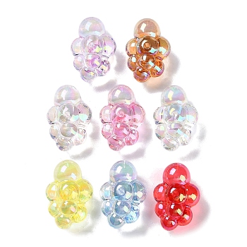 Transparent Acrylic Beads, Grape, Mixed Color, 33x22x17mm, Hole: 2mm