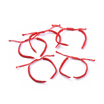 Braided Nylon Cord for DIY Bracelet Making, Red, 145~155x5x2mm, Hole: 2~4mm