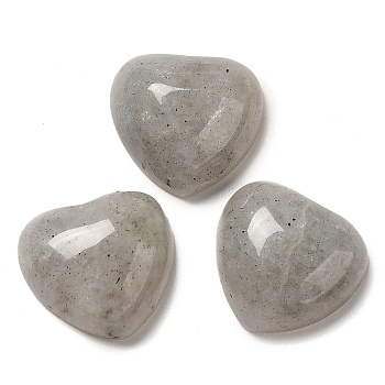 Natural Labradorite Cabochons, Heart, 15x15x6mm