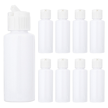 PET Plastic Flip Top Pour Spout Bottles, for Essential Oils, Perfumes, Lotions, White, 3.2x9.65cm, Capacity: 50ml(1.69fl. oz)