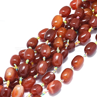 17mm Sienna Column Banded Agate Beads
