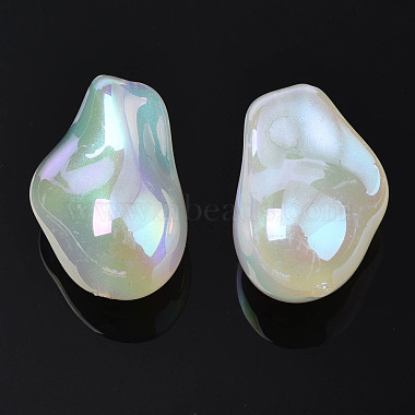 Rainbow Iridescent Plating Acrylic Beads(PACR-S221-007)-2