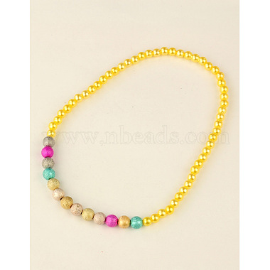 Fashion Imitation Acrylic Pearl Stretchy Necklaces for Kids(NJEW-JN00425-05)-3