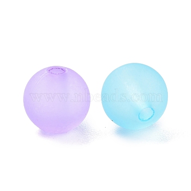 6mm Mixed Transparent Round Frosted Acrylic Ball Bead(X-FACR-R021-6mm-M)-6