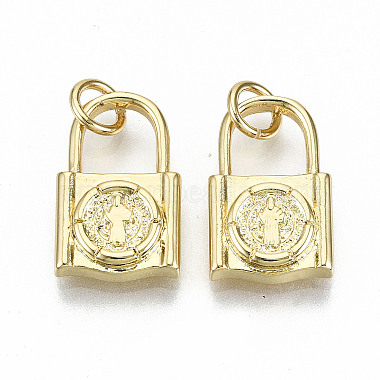 Real 16K Gold Plated Lock Brass Charms