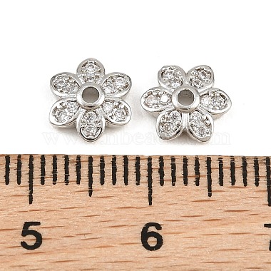 Brass Micro Pave Clear Cubic Zirconia Bead Caps(CU-CBA6A75-30P)-3