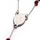 Cruz 304 de collares de abalorios del rosario de acero inoxidable(NJEW-L414-37B)-3