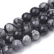 synthetische Schneeflocke Obsidian Perlen Str&auml;nge(X-G-R342-8mm-21)-1