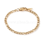 Women's 304 Stainless Steel Figaro Chains, Curb Chains Bracelets, with Lobster Claw Clasps, Golden, 7-1/2 inch(19cm)(BJEW-JB05840-01)
