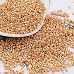 Baking Paint Glass Seed Beads, Cylinder, Sandy Brown, 2x1.5mm, Hole: 1mm, about 50398pcs/pound(SEED-S042-15B-26)