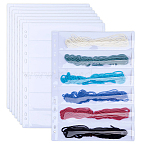 6-compartment PVC Sample Bags, Rectangle, White, 292x220x0.5mm, Hole: 6mm and 9x6mm, Inner Diameter: 46x200mm(AJEW-WH0871-06C)