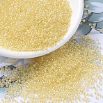 MIYUKI Round Rocailles Beads, Japanese Seed Beads, 11/0, (RR273) Light Yellow Lined Crystal AB, 11/0, 2x1.3mm, Hole: 0.8mm, about 50000pcs/pound(SEED-G007-RR0273)