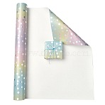 Rainbow Gradient Birthday Gift Wrapping Paper, Rectangle, Polka Dot, 430x0.1mm, 3m/roll(DIY-FZC0002-03A)