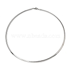 4MM 304 Stainless Steel Flat Snake Chain Necklaces, Tarnish Free, Stainless Steel Color, 19.69 inch(50cm)(MAK-Z004-07P)