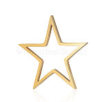 201 Stainless Steel Linking Rings, Star, Golden, 17.5x18x1mm, Hole: 12x9mm(STAS-S105-T564D-18-2)
