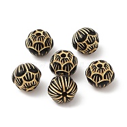 Transparent Acrylic Beads, Golden Metal Enlaced, Flower, Black, 10.5mm, Hole: 1.8mm, about 770pcs/500g(OACR-C016-03B)